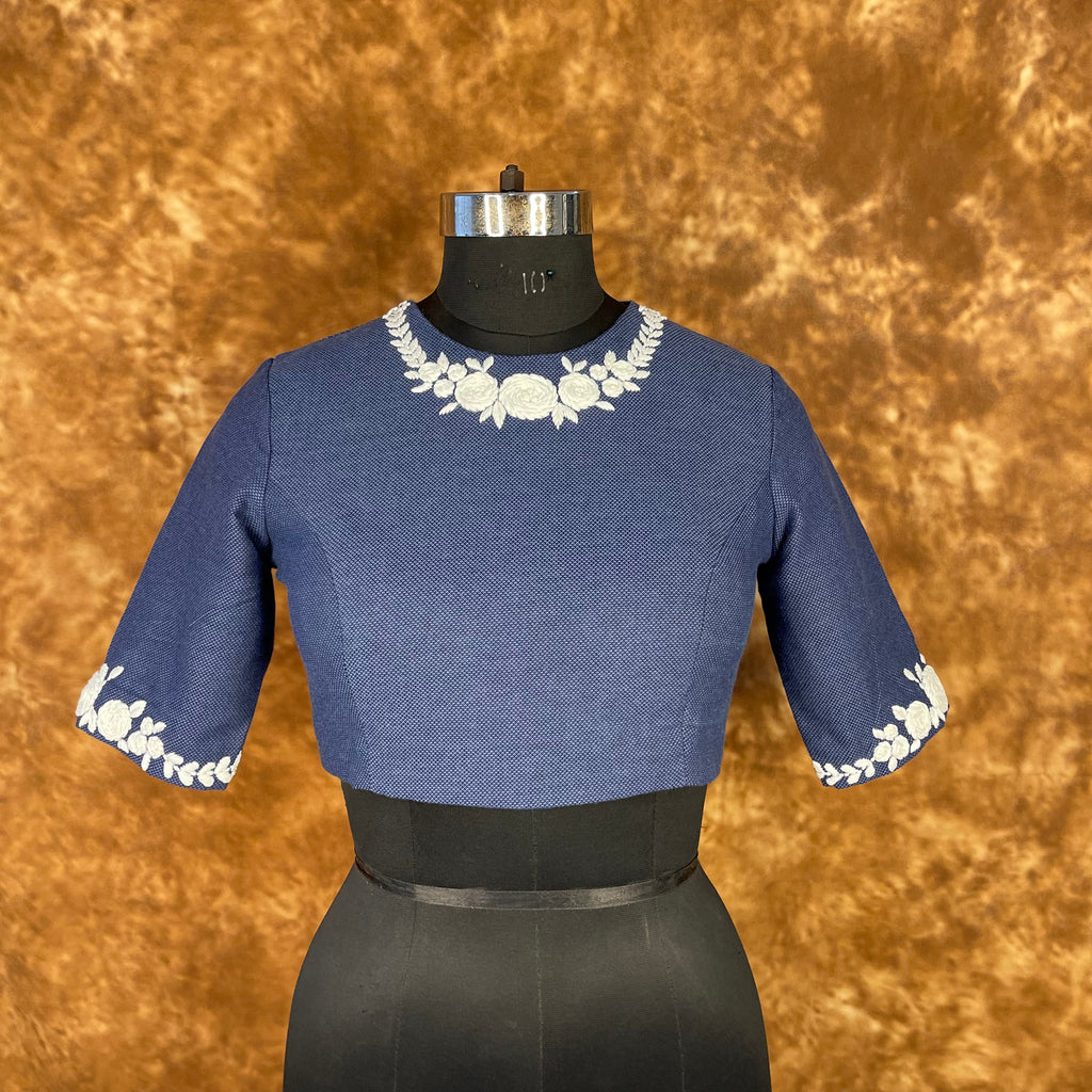 Jardosi Justajoo Blue Coloured Cotton Ready to Wear Blouse - kapda Tailor