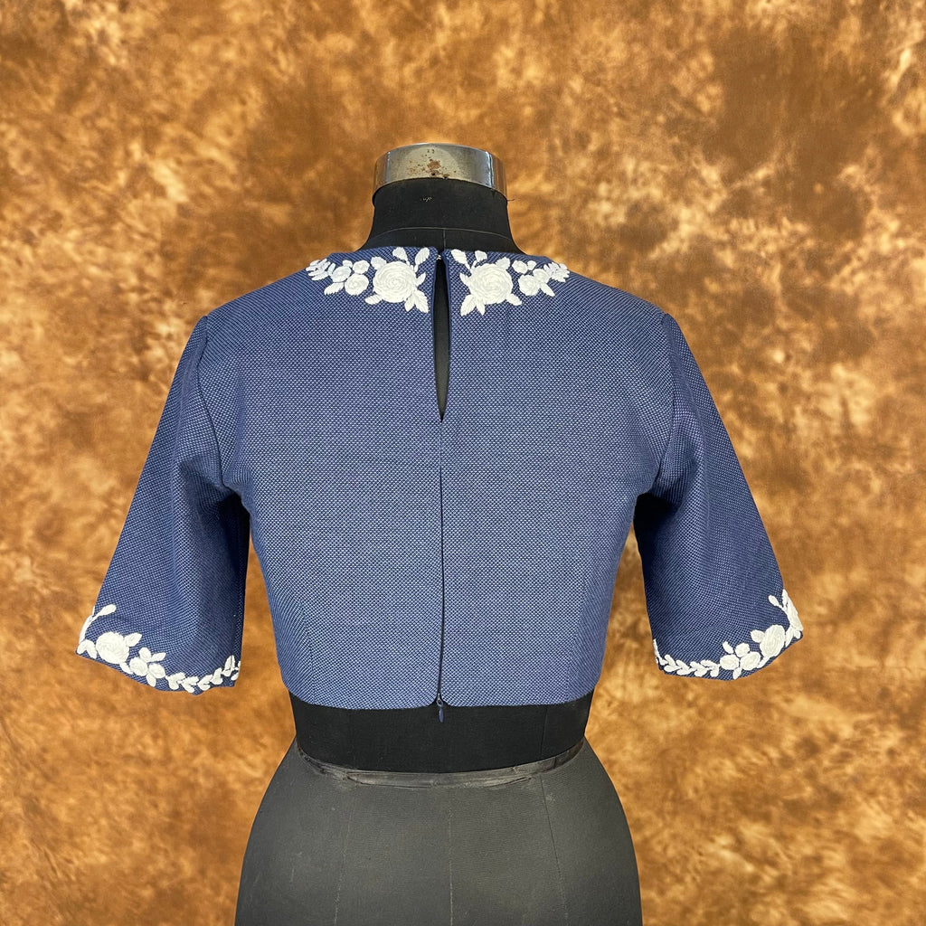 Jardosi Justajoo Blue Coloured Cotton Ready to Wear Blouse - kapda Tailor