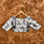 Festive Rush Grey Coloured Silk Ready to Wear Blouse - kapda Tailor