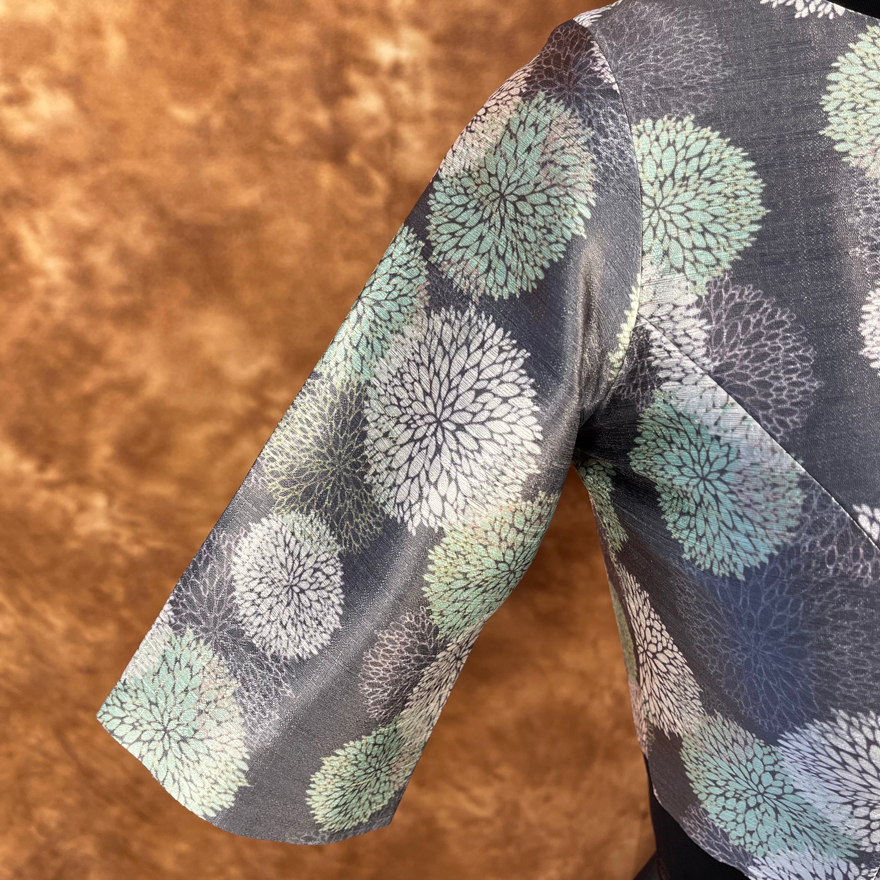Festive Rush Grey Coloured Silk Ready to Wear Blouse - kapda Tailor