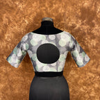 Festive Rush Grey Coloured Silk Ready to Wear Blouse - kapda Tailor