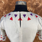 Silk Triangle Cream Coloured Silk Ready to Wear Blouse - kapda Tailor