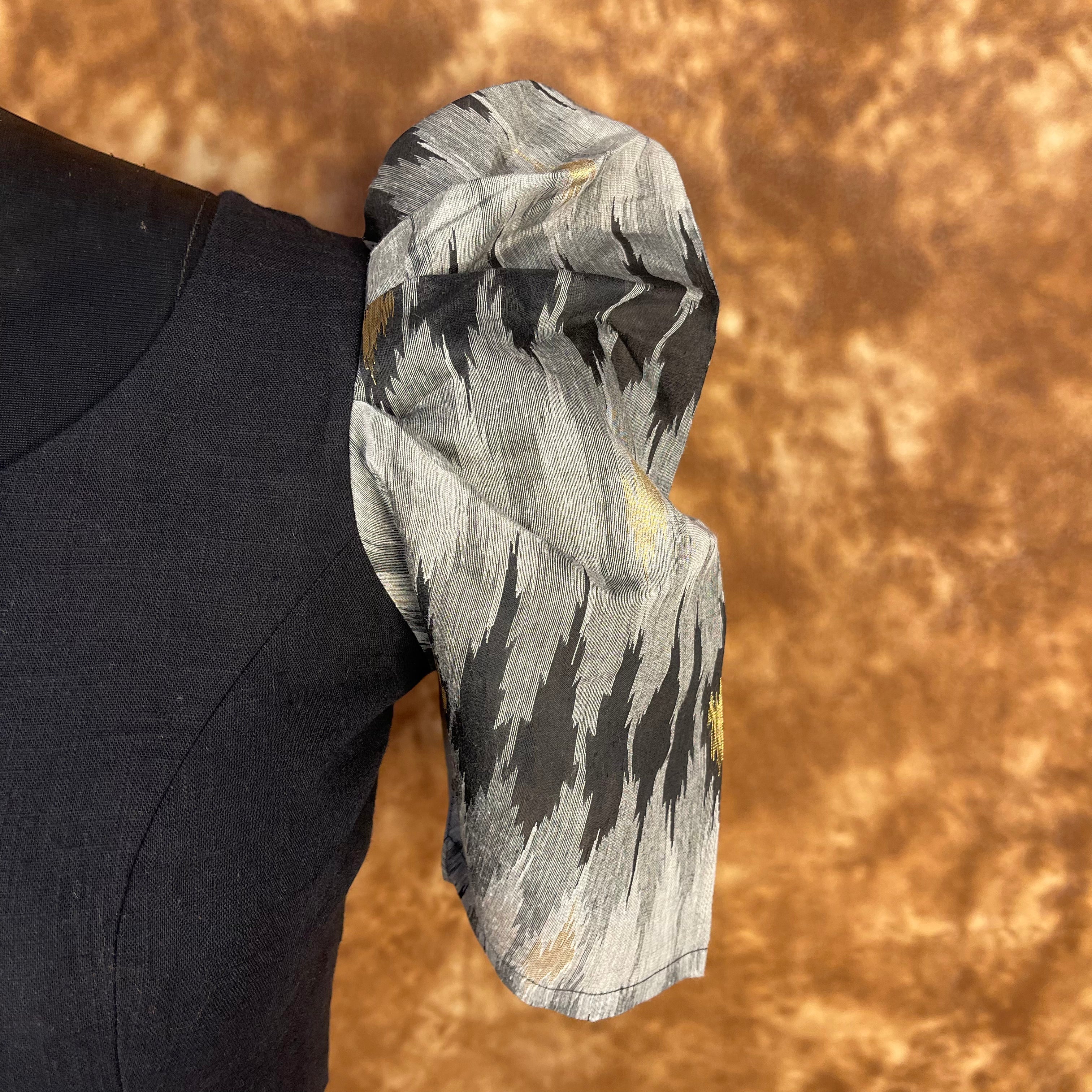 Aurora Black Black Coloured Cotton / Chanderi Ready to Wear Blouse - kapda Tailor