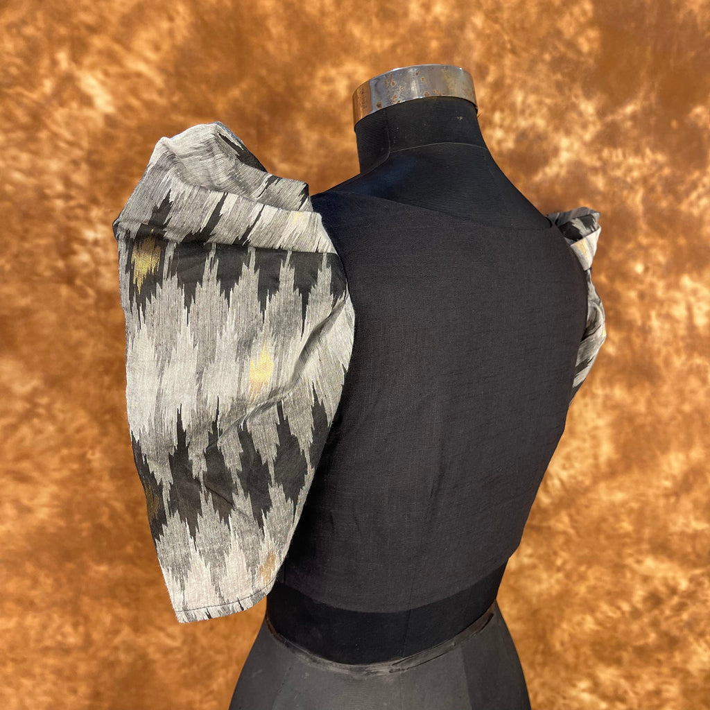 Aurora Black Black Coloured Cotton / Chanderi Ready to Wear Blouse - kapda Tailor