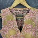 Parchment Pink Pink Coloured Net With Embroidrey Ready to Wear Blouse - kapda Tailor