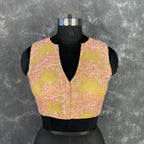 Parchment Pink Pink Coloured Net With Embroidrey Ready to Wear Blouse - kapda Tailor