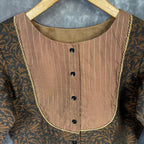 Wood Wish Brown Coloured Cotton Silk Ready to Wear Blouse - kapda Tailor