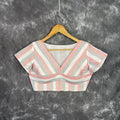 Funky Fusion Multis Strip Color Coloured Chanderi Cotton Ready to Wear Blouse - kapda Tailor
