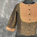Wood Wish Brown Coloured Cotton Silk Ready to Wear Blouse - kapda Tailor