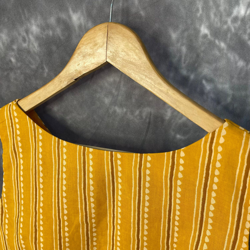 Ujla Savera Orange Coloured Cotton Printed Ready to Wear Blouse - kapda Tailor