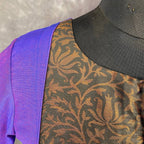 Greeky Blush Purple / Brown Coloured Cotto Silk/Cotton Silk Printed Ready to Wear Blouse - kapda Tailor