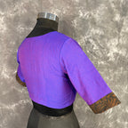 Greeky Blush Purple / Brown Coloured Cotto Silk/Cotton Silk Printed Ready to Wear Blouse - kapda Tailor
