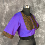 Greeky Blush Purple / Brown Coloured Cotto Silk/Cotton Silk Printed Ready to Wear Blouse - kapda Tailor