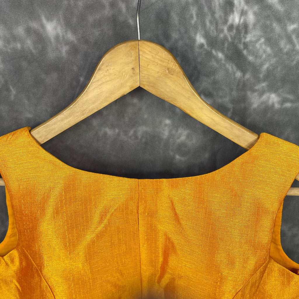 Mangalore Madness Orange Coloured Mangalore Isik/Khan Border Ready to Wear Blouse - kapda Tailor