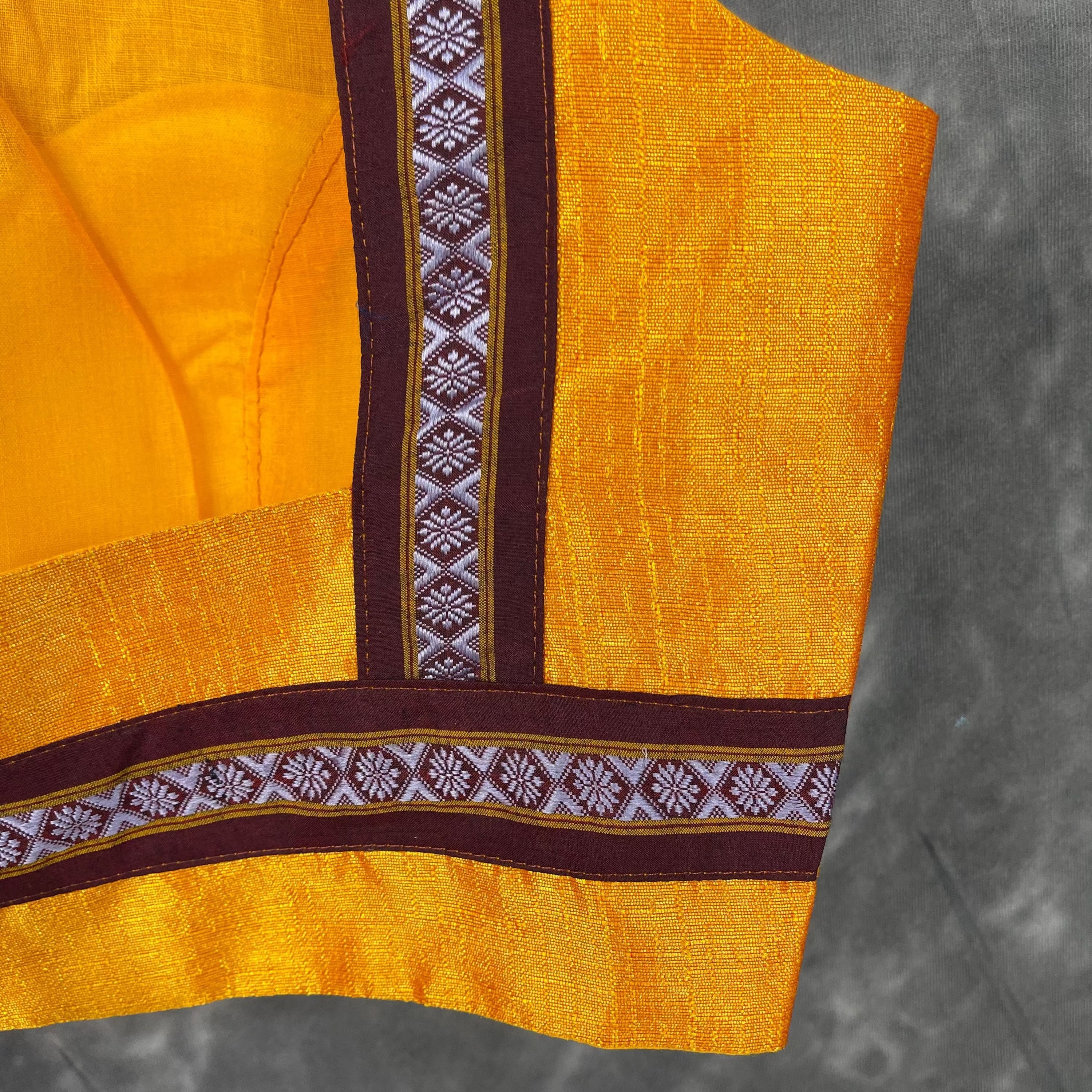 Mangalore Madness Orange Coloured Mangalore Isik/Khan Border Ready to Wear Blouse - kapda Tailor