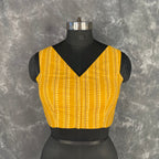 Ujla Savera Orange Coloured Cotton Printed Ready to Wear Blouse - kapda Tailor