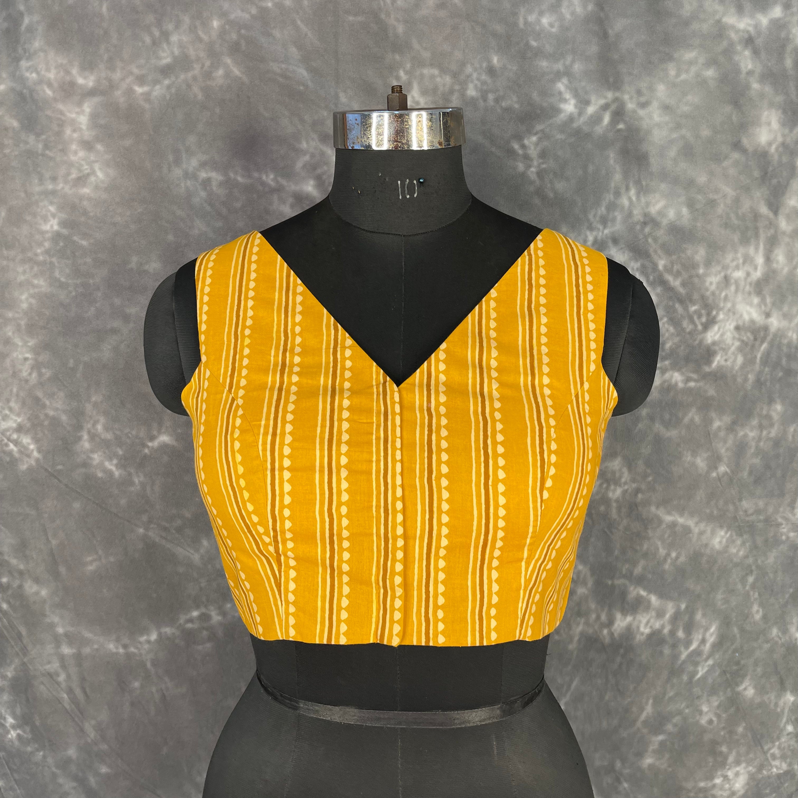 Ujla Savera Orange Coloured Cotton Printed Ready to Wear Blouse - kapda Tailor