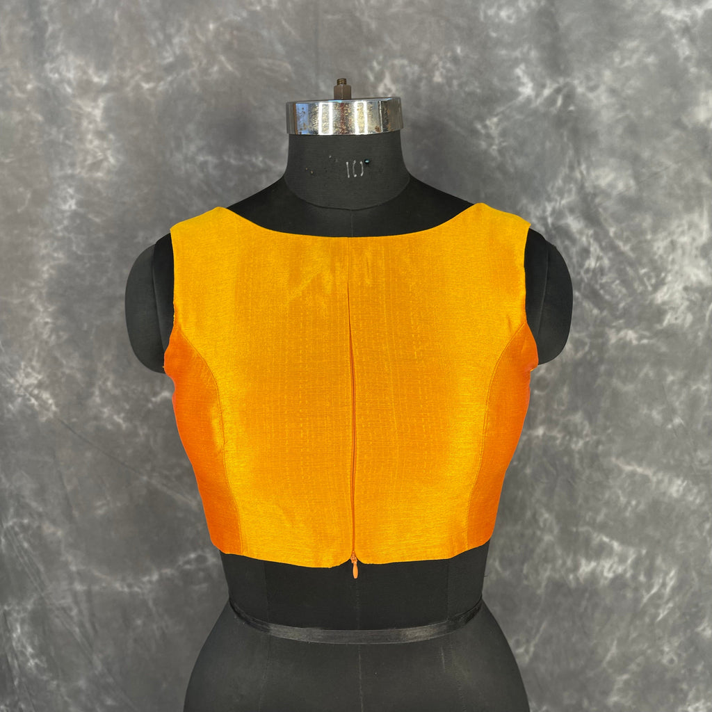 Mangalore Madness Orange Coloured Mangalore Isik/Khan Border Ready to Wear Blouse - kapda Tailor