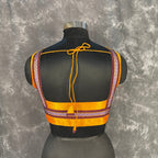 Mangalore Madness Orange Coloured Mangalore Isik/Khan Border Ready to Wear Blouse - kapda Tailor