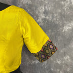 Kachha Nimboo Lemon Yellow Coloured Cotton /Jackard Ready to Wear Blouse - kapda Tailor