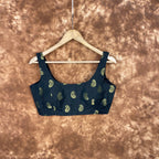 Raven Black Forest Coloured Broket Cotton Ready to Wear Blouse - kapda Tailor