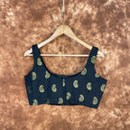 Raven Black Forest Coloured Broket Cotton Ready to Wear Blouse - kapda Tailor