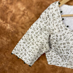 Scenic Holocaust Off White Coloured Chanderi Cotton Printed Ready to Wear Blouse - kapda Tailor