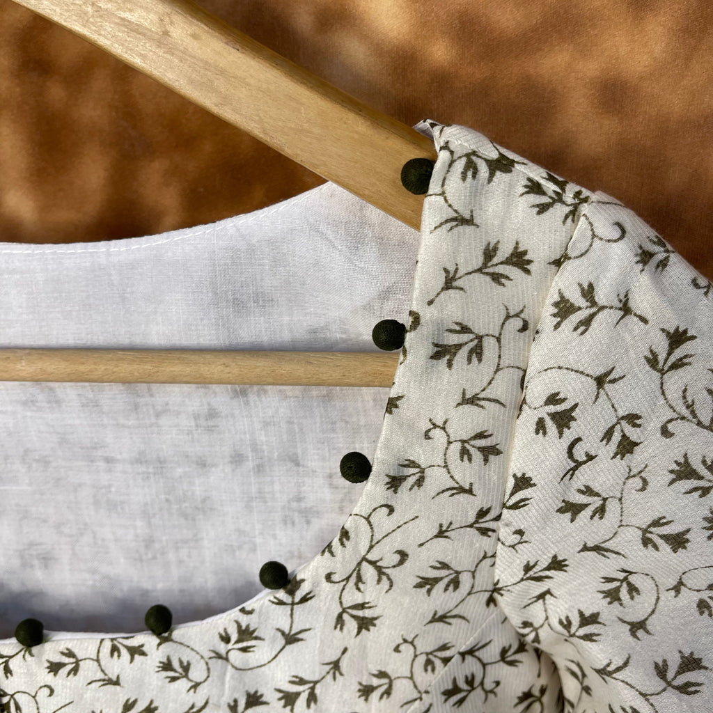 Scenic Holocaust Off White Coloured Chanderi Cotton Printed Ready to Wear Blouse - kapda Tailor
