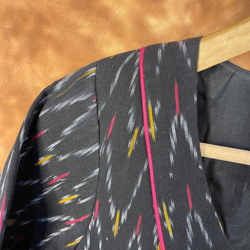 Ikat Riwayaat Black Coloured Ikat Cotton Ready to Wear Blouse - kapda Tailor