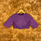 Nebula Fade Purple Coloured Handloom Cotton Ready to Wear Blouse - kapda Tailor
