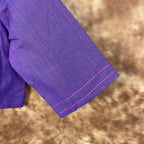 Nebula Fade Purple Coloured Handloom Cotton Ready to Wear Blouse - kapda Tailor