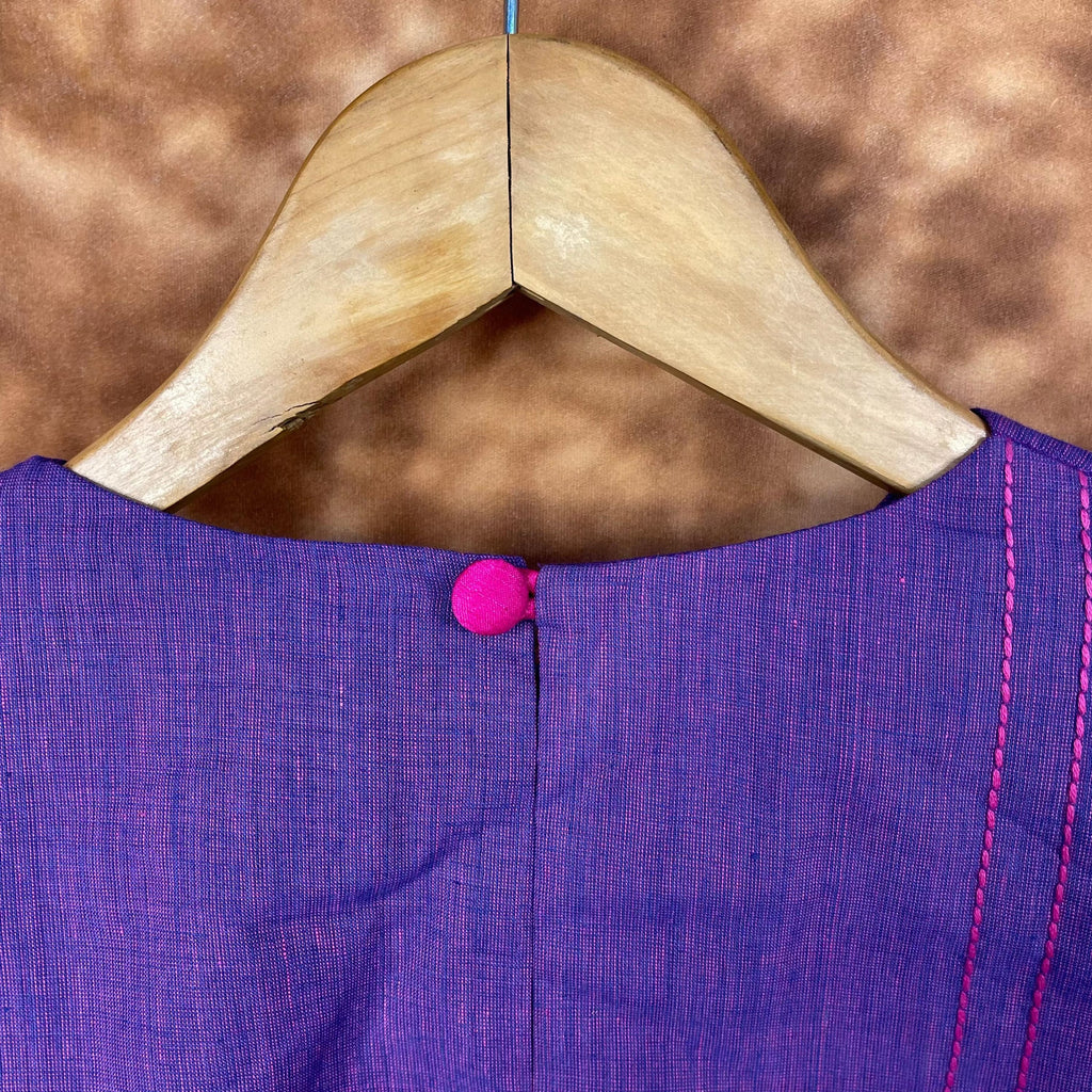 Nebula Fade Purple Coloured Handloom Cotton Ready to Wear Blouse - kapda Tailor
