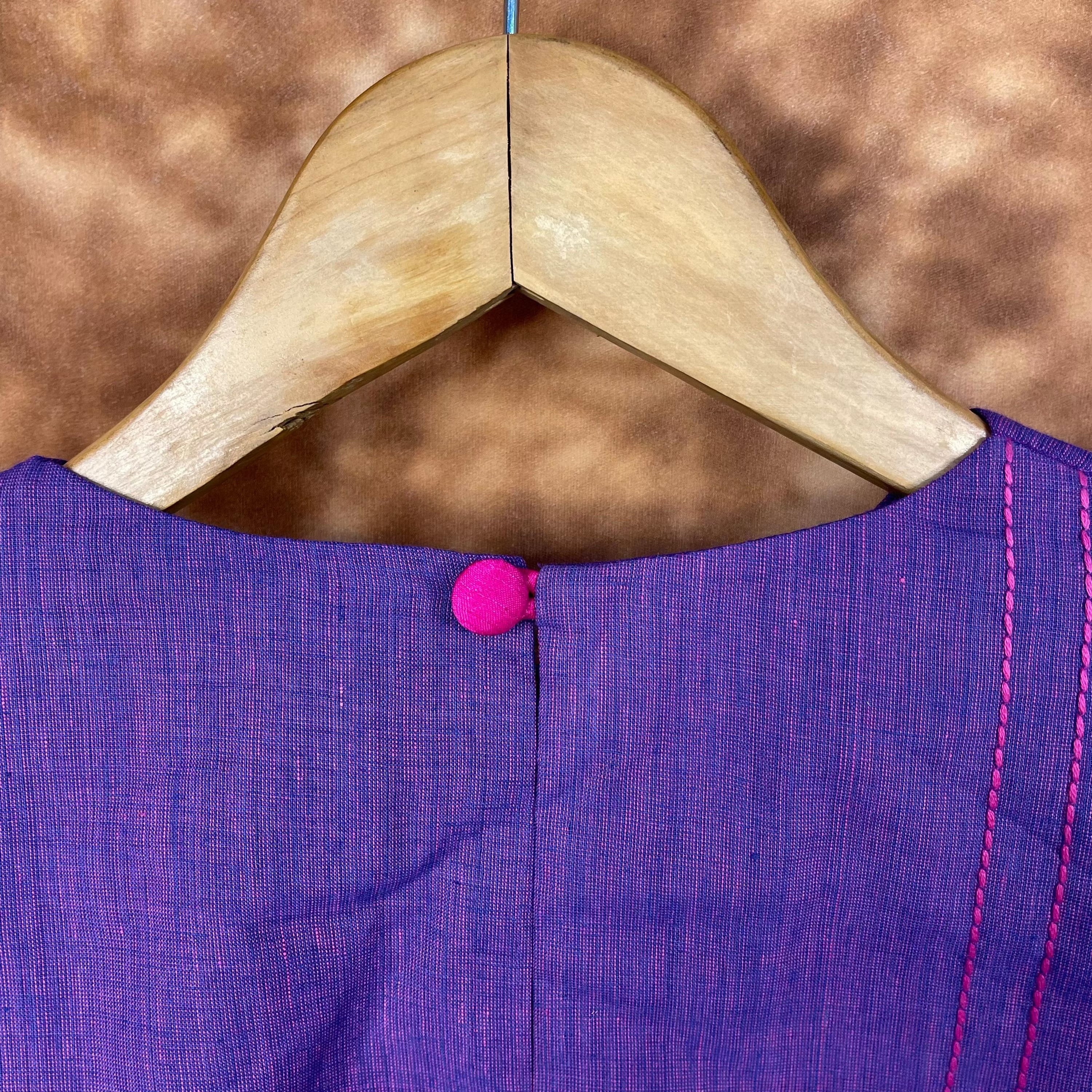 Nebula Fade Purple Coloured Handloom Cotton Ready to Wear Blouse - kapda Tailor