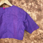 Nebula Fade Purple Coloured Handloom Cotton Ready to Wear Blouse - kapda Tailor