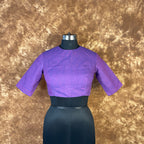 Nebula Fade Purple Coloured Handloom Cotton Ready to Wear Blouse - kapda Tailor