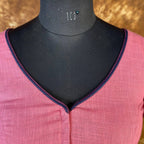 Candy Floss Desire Pink Coloured Slub Cotton Ready to Wear Blouse - kapda Tailor