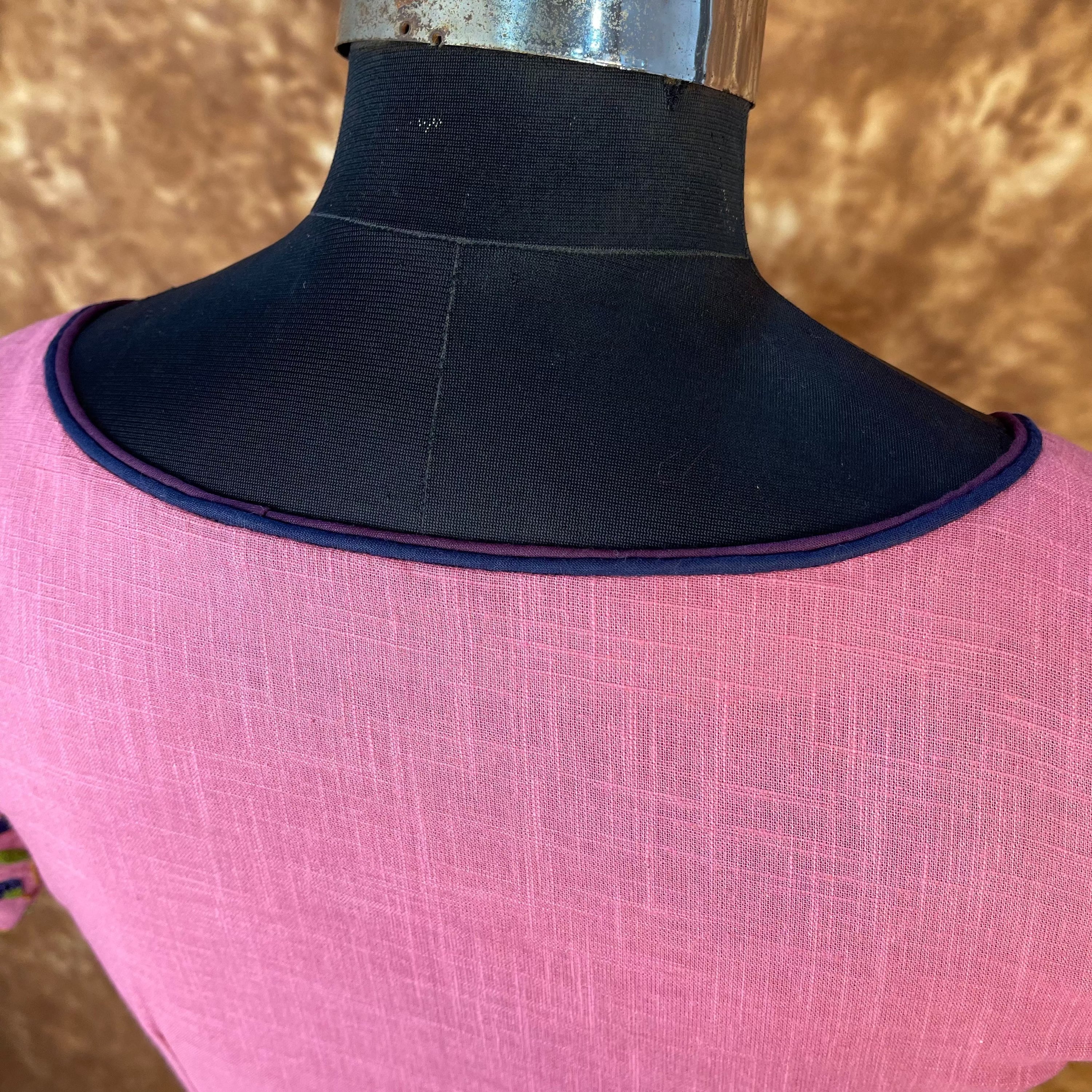 Candy Floss Desire Pink Coloured Slub Cotton Ready to Wear Blouse - kapda Tailor