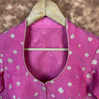 Mann Mohanaa Pink Coloured Chanderi Broket Ready to Wear Blouse - kapda Tailor