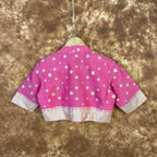 Mann Mohanaa Pink Coloured Chanderi Broket Ready to Wear Blouse - kapda Tailor