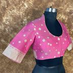 Mann Mohanaa Pink Coloured Chanderi Broket Ready to Wear Blouse - kapda Tailor