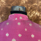 Mann Mohanaa Pink Coloured Chanderi Broket Ready to Wear Blouse - kapda Tailor