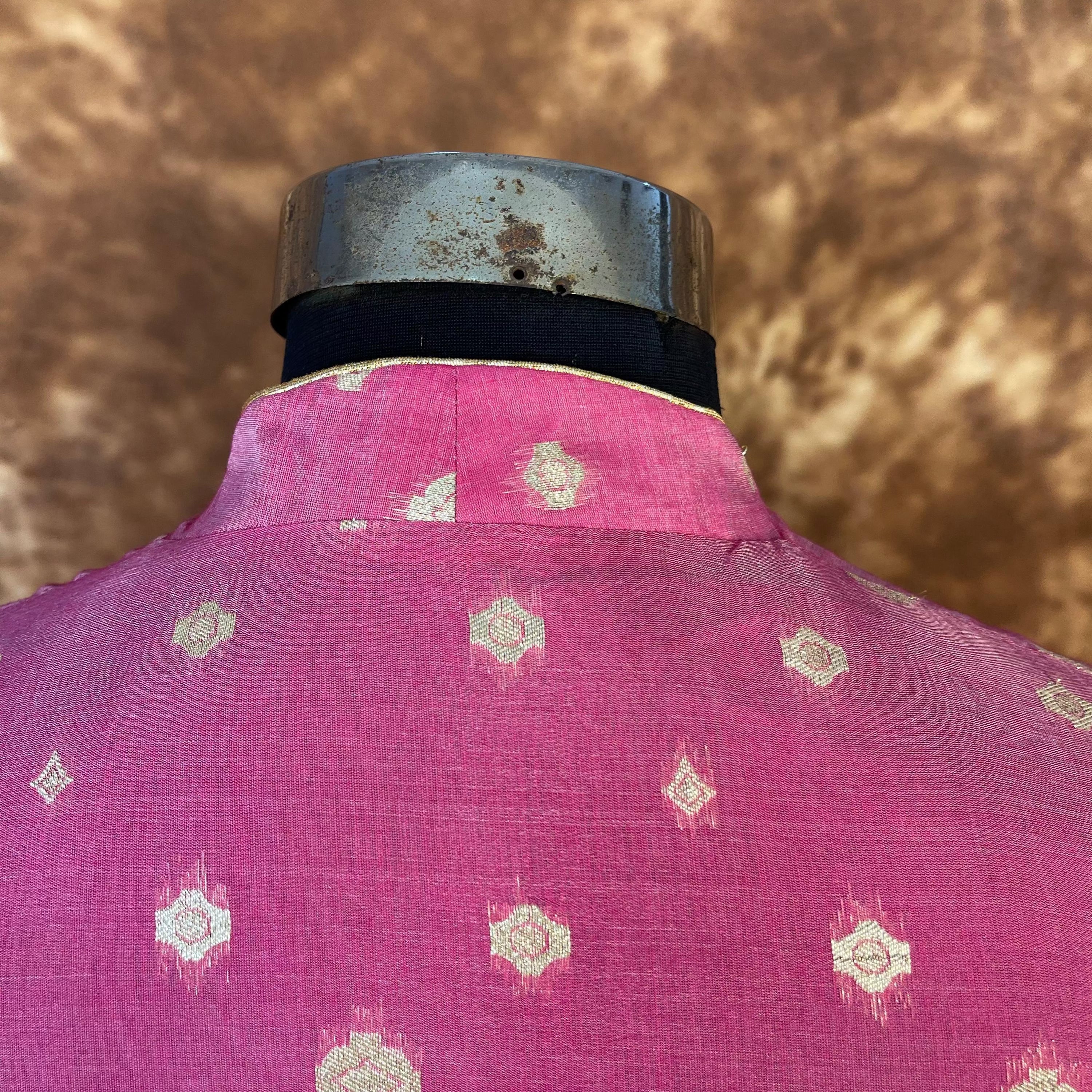 Mann Mohanaa Pink Coloured Chanderi Broket Ready to Wear Blouse - kapda Tailor
