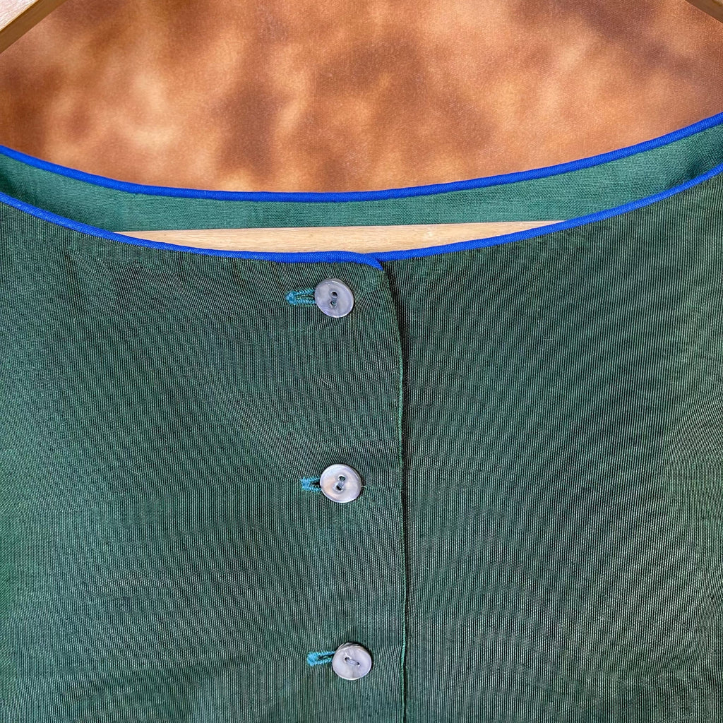 Hari Bhari Zindagi Green Coloured Chanderi Ready to Wear Blouse - kapda Tailor