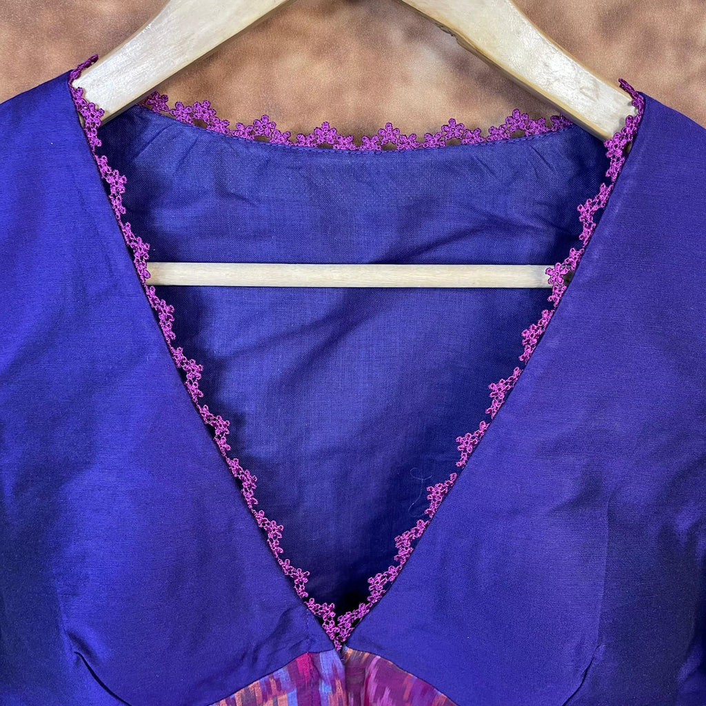 Khwaabon Ka Jharokha Blue Coloured Cotton Silk /Silk Ready to Wear Blouse - kapda Tailor