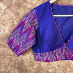 Khwaabon Ka Jharokha Blue Coloured Cotton Silk /Silk Ready to Wear Blouse - kapda Tailor