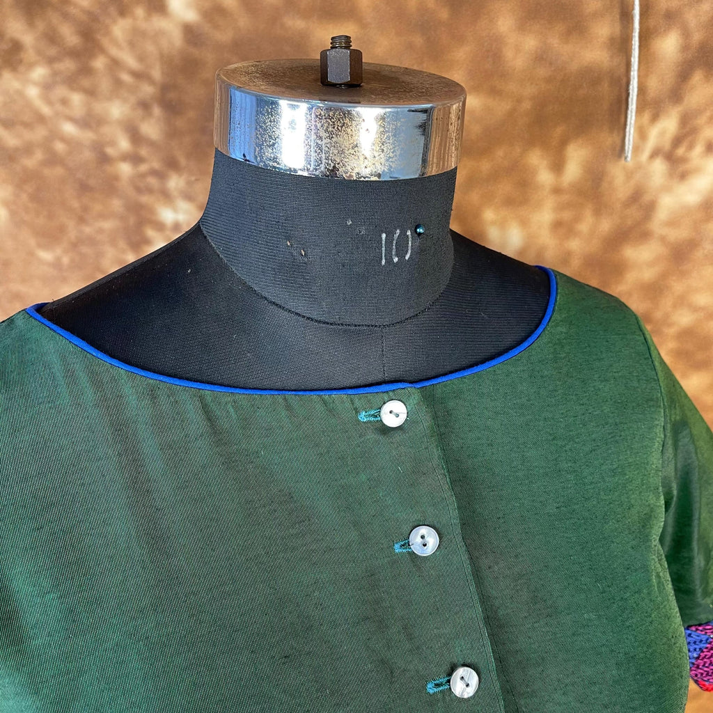 Hari Bhari Zindagi Green Coloured Chanderi Ready to Wear Blouse - kapda Tailor