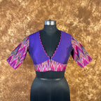 Khwaabon Ka Jharokha Blue Coloured Cotton Silk /Silk Ready to Wear Blouse - kapda Tailor