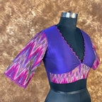 Khwaabon Ka Jharokha Blue Coloured Cotton Silk /Silk Ready to Wear Blouse - kapda Tailor