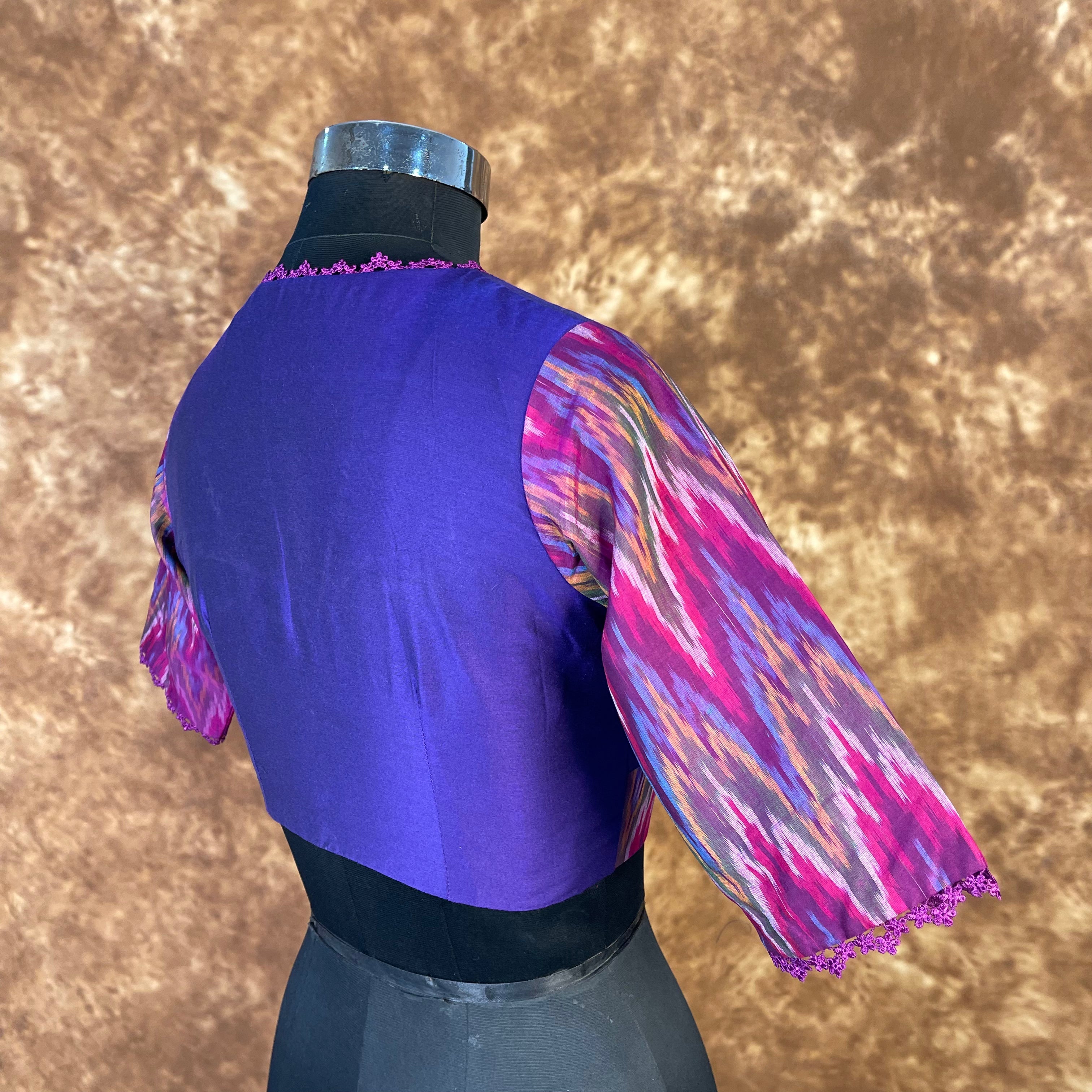Khwaabon Ka Jharokha Blue Coloured Cotton Silk /Silk Ready to Wear Blouse - kapda Tailor