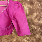 Punchy Pink Pink Coloured Chanderi Silk Ready to Wear Blouse - kapda Tailor